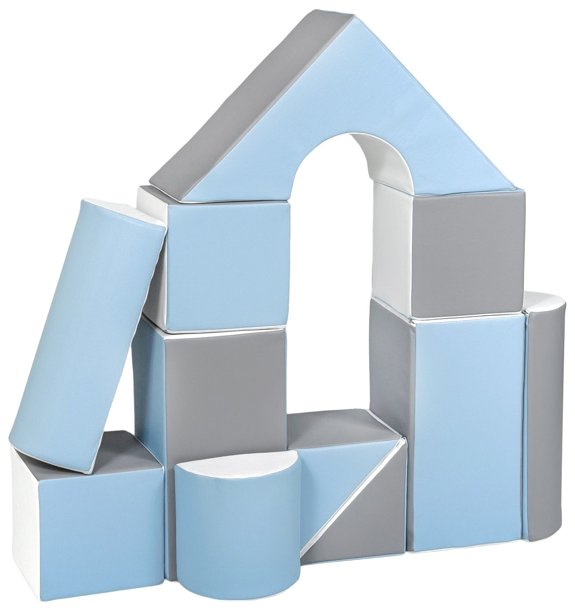 Schuimblokken - 11 stuks - wit, babyblauw, grijs - T-21 bekledingsschuim