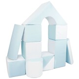 Schuimblokken - 11 stuks - wit en pastelblauw - T-21 bekleding