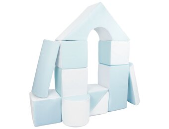 Schuimblokken - 11 stuks - wit en pastelblauw - T-21 bekleding