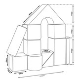 Schuimblokken - 11 stuks - wit en pastelblauw - T-21 bekleding