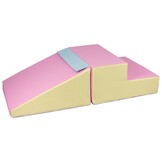 Foam blokken met glijbaan - 2 stuks - pastelkleuren - 25 cm hoog