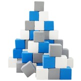 Schuimblokken - 45 stuks - wit/blauw/grijs - veilig en zacht