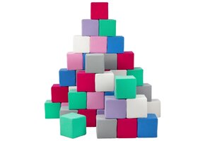 Schuimblokken - 45 stuks - meerkleurig - wasbare hoes