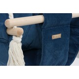 Schommelstoel baby - navy - hout en velours - tot 20 kg
