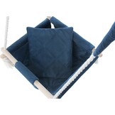 Schommelstoel baby - navy - hout en velours - tot 20 kg