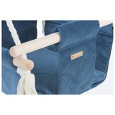 Schommelstoel baby - navy - hout en velours - tot 20 kg