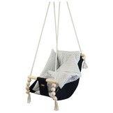 Schommelstoel baby - Scandinavische stijl - hout en katoen - verstelbare rugleuning