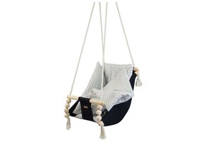 Schommelstoel baby - Scandinavische stijl - hout en katoen - verstelbare rugleuning