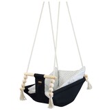 Schommelstoel baby - Scandinavische stijl - hout en katoen - verstelbare rugleuning