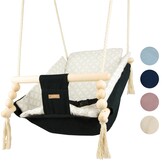 Schommelstoel baby - Scandinavische stijl - hout en katoen - verstelbare rugleuning