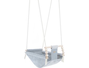 Schommelstoel baby - zilver - verstelbare rugleuning - max. 20 kg