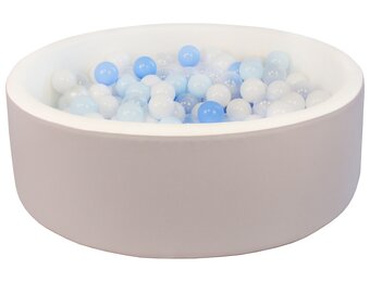 Ballenbak - 90 cm - wit, transparant, blauw - 300 ballen