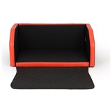 Hondenmand auto - zwart/rood - autovervoerder - opvouwbaar 90x55 cm