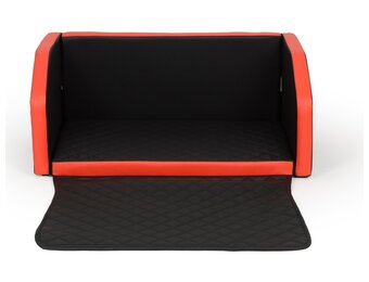 Hondenmand auto - zwart/rood - autovervoerder - opvouwbaar 90x55 cm