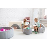 Ballenbak - 200 ballen - 90cm - grijs/wit, babyblauw, lichtroze, cappuccino