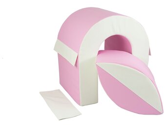 Schuimblokken - 2 stuks - wit en roze - 65 cm hoog