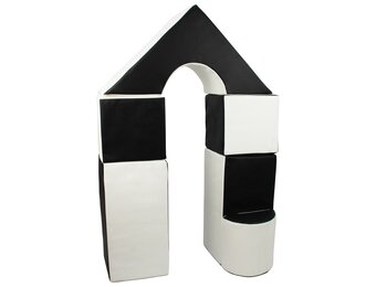 Schuimblokken - 6 stuks - zwart en wit - T-21 meubelschuim