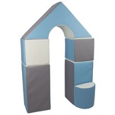 Schuimblokken - 6 stuks - wit, blauw, grijs - T-21 bekledingsschuim