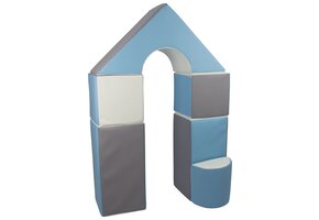 Schuimblokken - 6 stuks - wit, blauw, grijs - T-21 bekledingsschuim