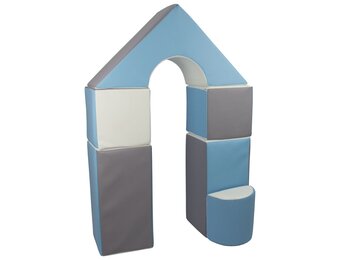 Schuimblokken - 6 stuks - wit, blauw, grijs - T-21 bekledingsschuim