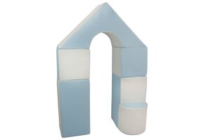 Schuimblokken - 6 stuks - wit en pastelblauw - gemakkelijk schoon te maken