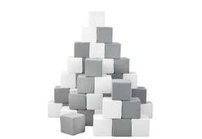 Schuimblokken - 45 stuks - wit en grijs - wasbare hoes