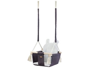 Schommelstoel baby - houten frame - 100% katoen - tot 20kg