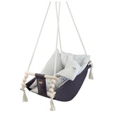 Schommelstoel baby - hout en katoen - verstelbare rugleuning - inclusief quilt