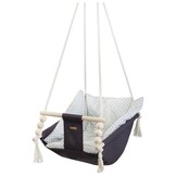Schommelstoel baby - hout en katoen - verstelbare rugleuning - inclusief quilt