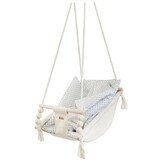Schommelstoel baby - hout en katoen - verstelbare rugleuning - inclusief quilt