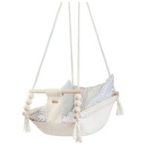 Schommelstoel baby - hout en katoen - verstelbare rugleuning - inclusief quilt