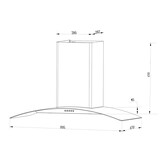 Afzuigkap 84 cm Berdsen BT-223 INOX