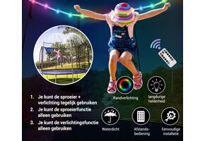 Trampoline sproeier - verlichting - net bevestiging - Ø244cm