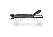 Massagetafel - inklapbaar - 3 secties - aluminium - zwart