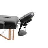 Massagetafel - inklapbaar - 3 secties - 185x70cm - hout - zwart