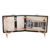 Massagetafel - inklapbaar - 3 secties - 185x70cm - hout - zwart