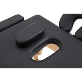 Massagetafel - inklapbaar - 3 secties - 185x70cm - hout - zwart