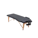 Massagetafel - inklapbaar - 2 secties - 185x70cm - hout - zwart