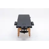 Massagetafel - inklapbaar - 2 secties - 185x70cm - hout - zwart