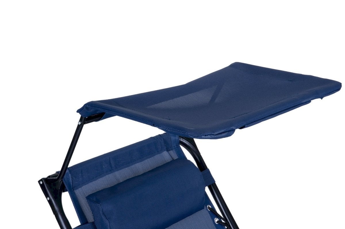 Ligstoel Zero Gravity met zonnedak – Blauw