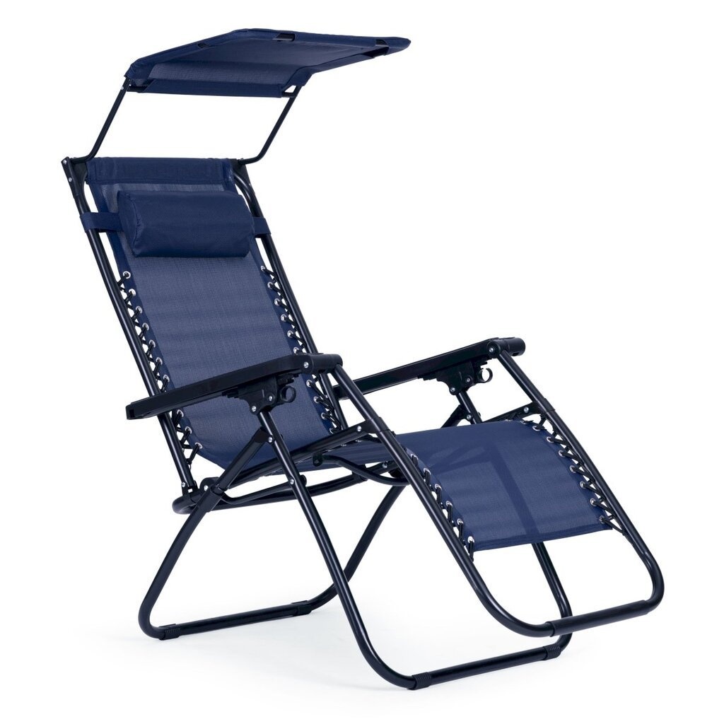 Ligstoel Zero Gravity met zonnedak – Blauw