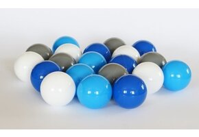 Ballenbak ballen 1000 stuks 7cm, wit, lichtblauw, grijs, blauw