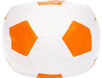 Voetbal zitzak - ecoleer - Ø 55 cm - oranje wit