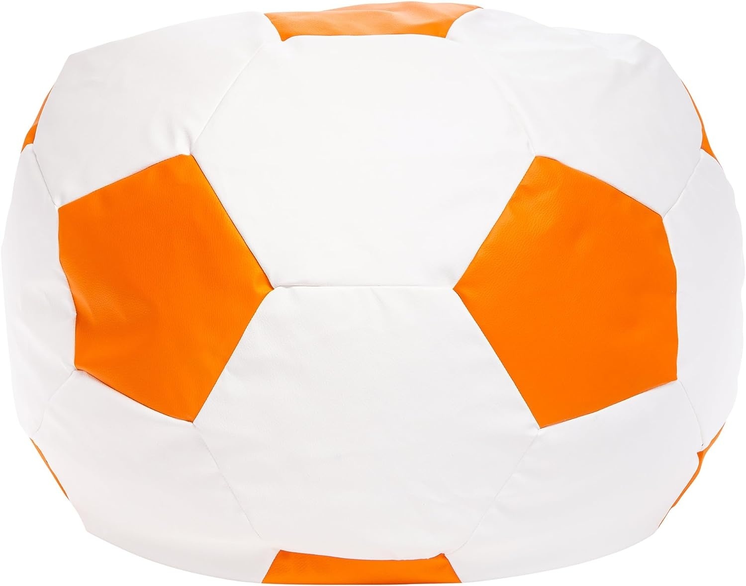 Voetbal zitzak - ecoleer - Ø 90 cm - oranje wit