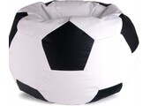Loungestoel - zitzak - ecoleer - voetbal - zwart/wit
