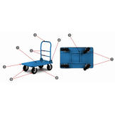 Transportwagen - magazijnwagen - tot 500kg - blauw - staal