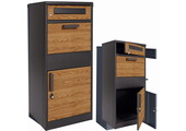Pakketbrievenbus - 50x38x112 cm - staal - antraciet houtlook