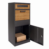 Pakketbrievenbus - 50x38x112 cm - staal - antraciet houtlook