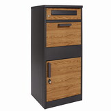 Pakketbrievenbus - 50x38x112 cm - staal - antraciet houtlook