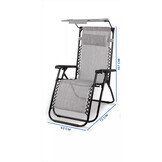 Ligstoel Zero Gravity met zonnedak – Grijs